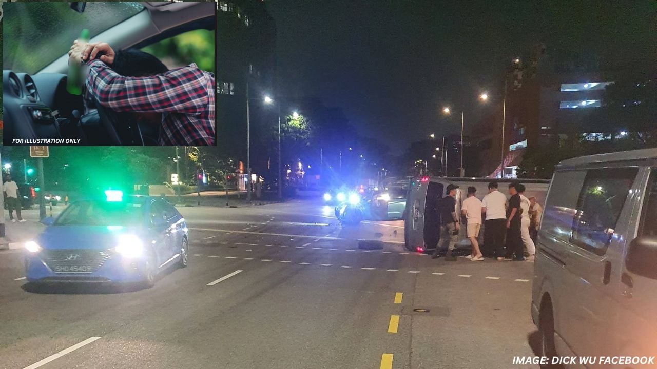 34 Year Old Nabbed for Drink Driving and Operating Vehicle Without Valid Licence After Geylang Road Crash