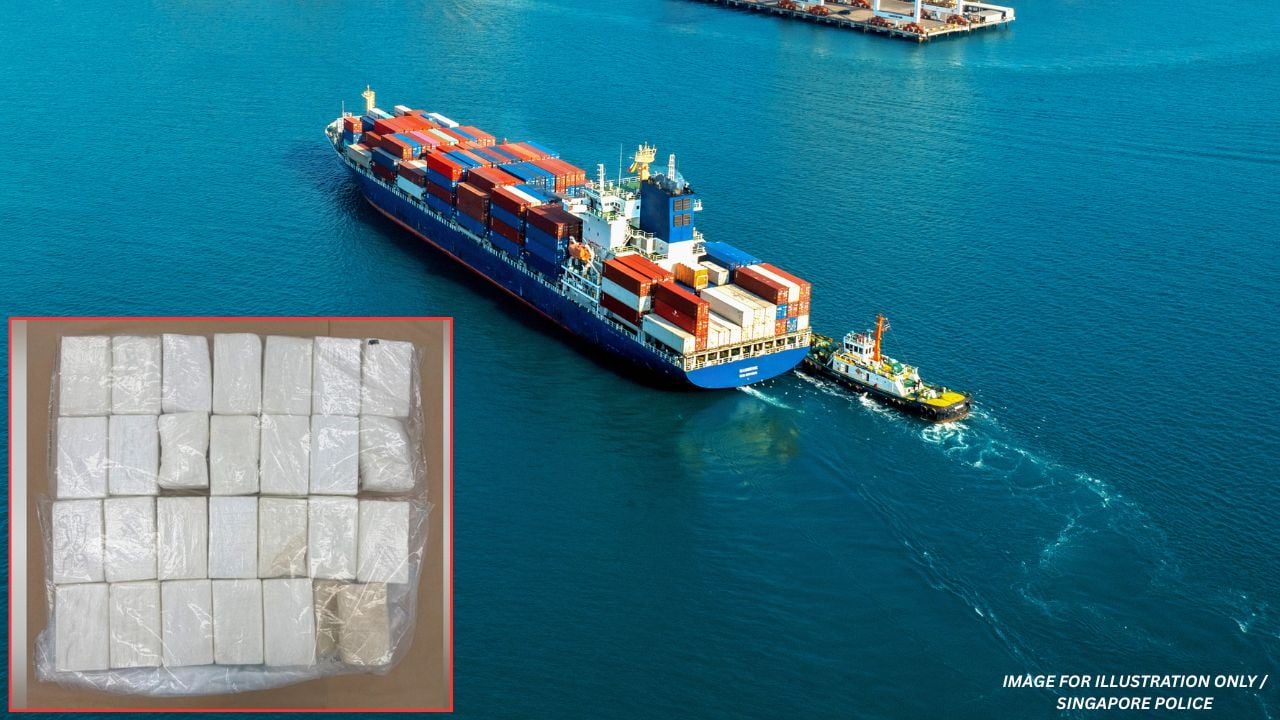 Singapore Coast Guard, CNB Seize Over 28kg of Cocaine Hidden in Foreign Vessel Transiting Local Waters